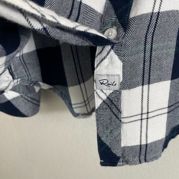 Rails Womens Large Plaid Button Up Shirt Hunter Midnight Pine Flannel Top - Picture 8 of 9